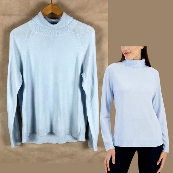 Karen Scott Sweaters - KAREN SCOTT Luxesoft Baby Blue Turtleneck Sweater NEW XL